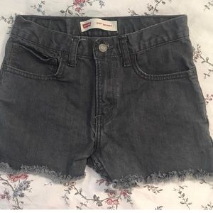 Levi’s Distressed Gray Denim Shorts